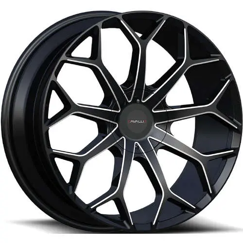 Cavallo CLV-22 Black Milled 22x8.5 +38