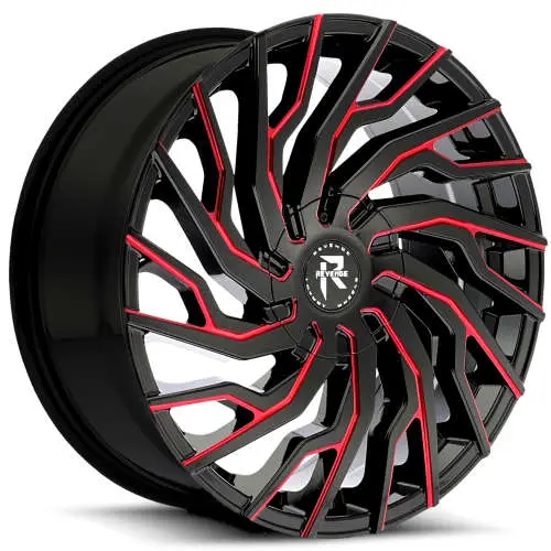 Revenge Luxury RL-101 Black Red 22x8.5 +35